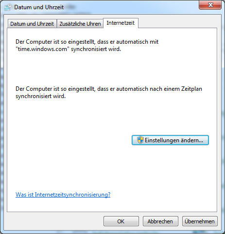 Uhrzeit synchronisieren