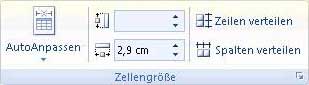 Zellengröße Zellengröße