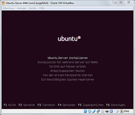 Ubuntu Server installieren auswählen