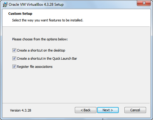 Weitere Optionen in VirtualBox auswählen