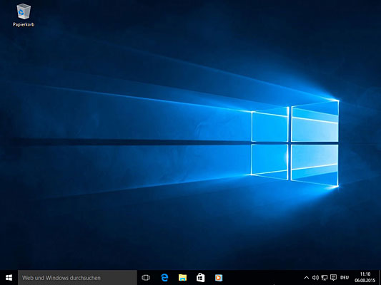 Der Desktop von Windows 10