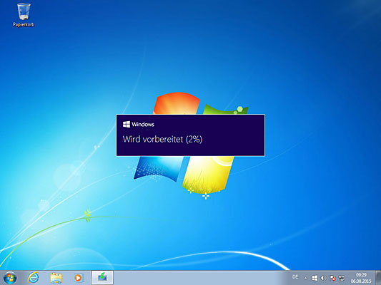 Windows 10 Update wird vorbereitet