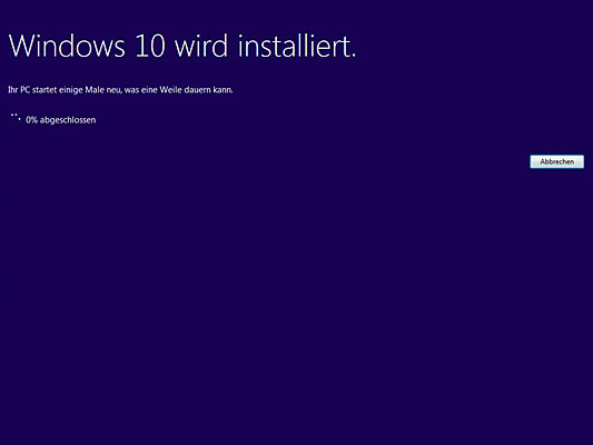 Windows 10 wird installiert