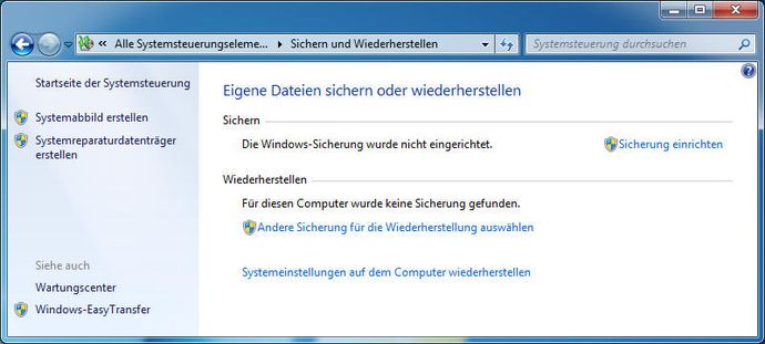 Datensicherung in Windows