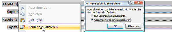 Inhaltsverzeichnis aktualisieren