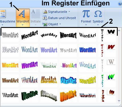 Wordart einfügen